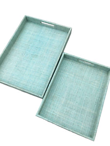 Tiffany Simple Decorative Trays Set of 2 - Aqua