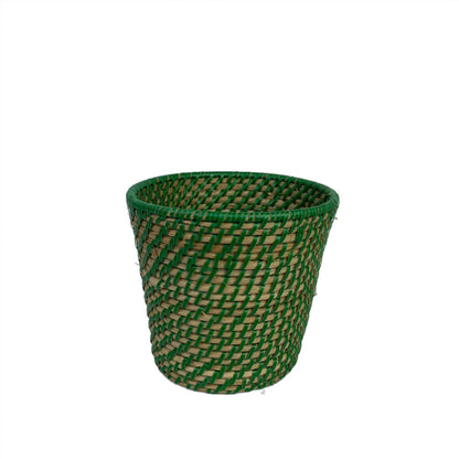 Handwoven Alice Green Small Baskets - vibrant, eco-friendly baskets ideal for desk organization, document storage, and showcasing decor, adding sustainable style to any workspace or home.