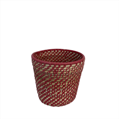 Handwoven Alice Red Small Baskets - vibrant, eco-friendly baskets ideal for desk organization, document storage, and showcasing decor, adding sustainable style to any workspace or home.