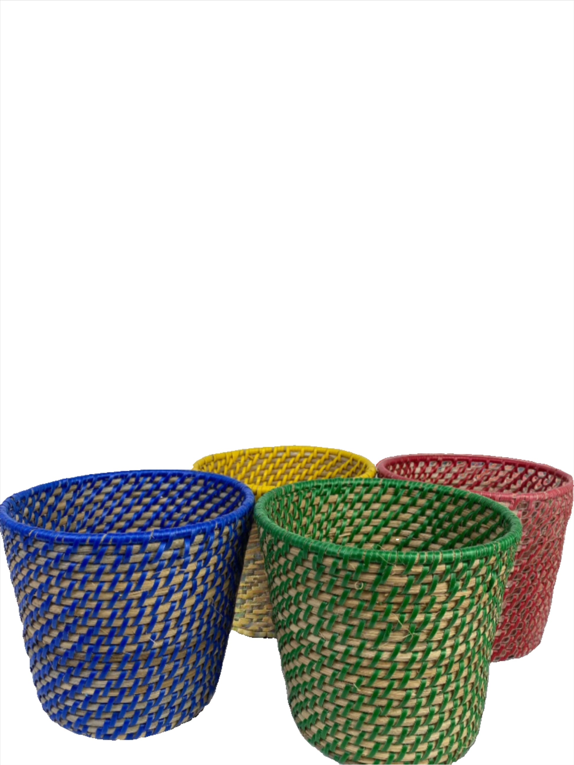 Handwoven Alice Colorful Small Baskets - vibrant, eco-friendly baskets ideal for desk organization, document storage, and showcasing decor, adding sustainable style to any workspace or home.