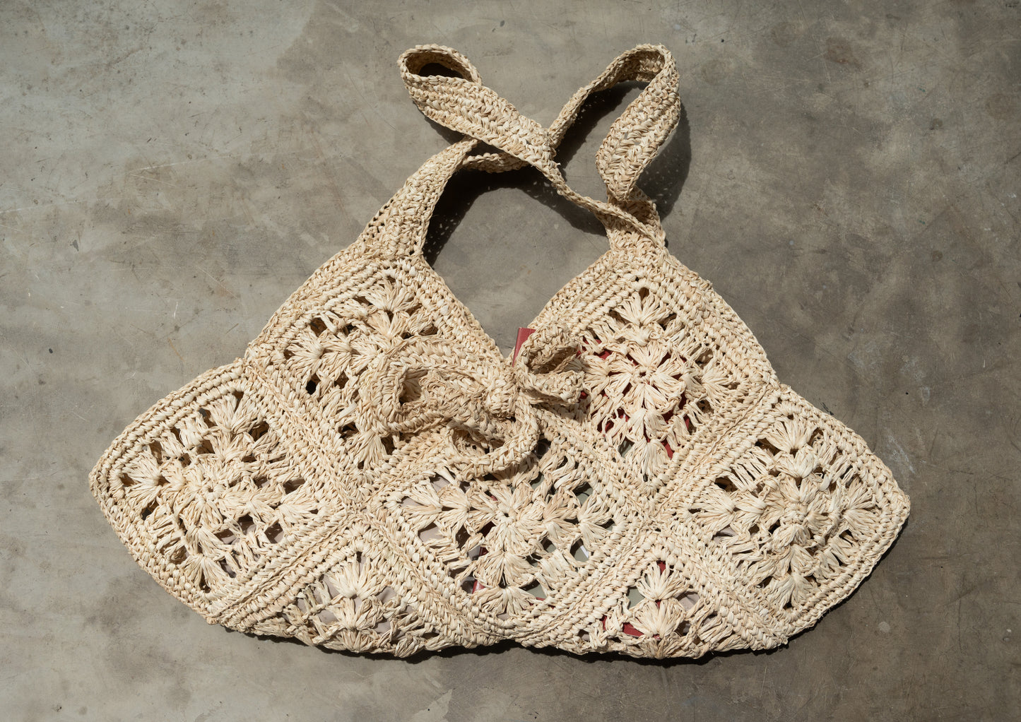 Destiny Crocheted Raffia Shoulder Bag