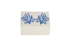 Store your jewelry in style with the Penelope Coral Blue Embroidery Jewelry Box. Made from eco-friendly materials and featuring intricate embroidery, this sustainable box combines function and elegance for your vanity or dresser.