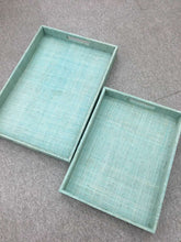 Load image into Gallery viewer, Tiffany Simple Decorative Trays Set of 2 - Aqua

