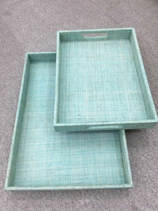Tiffany Simple Decorative Trays Set of 2 - Aqua