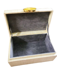Karuna Raffia Jewelry Box with Agate Stone