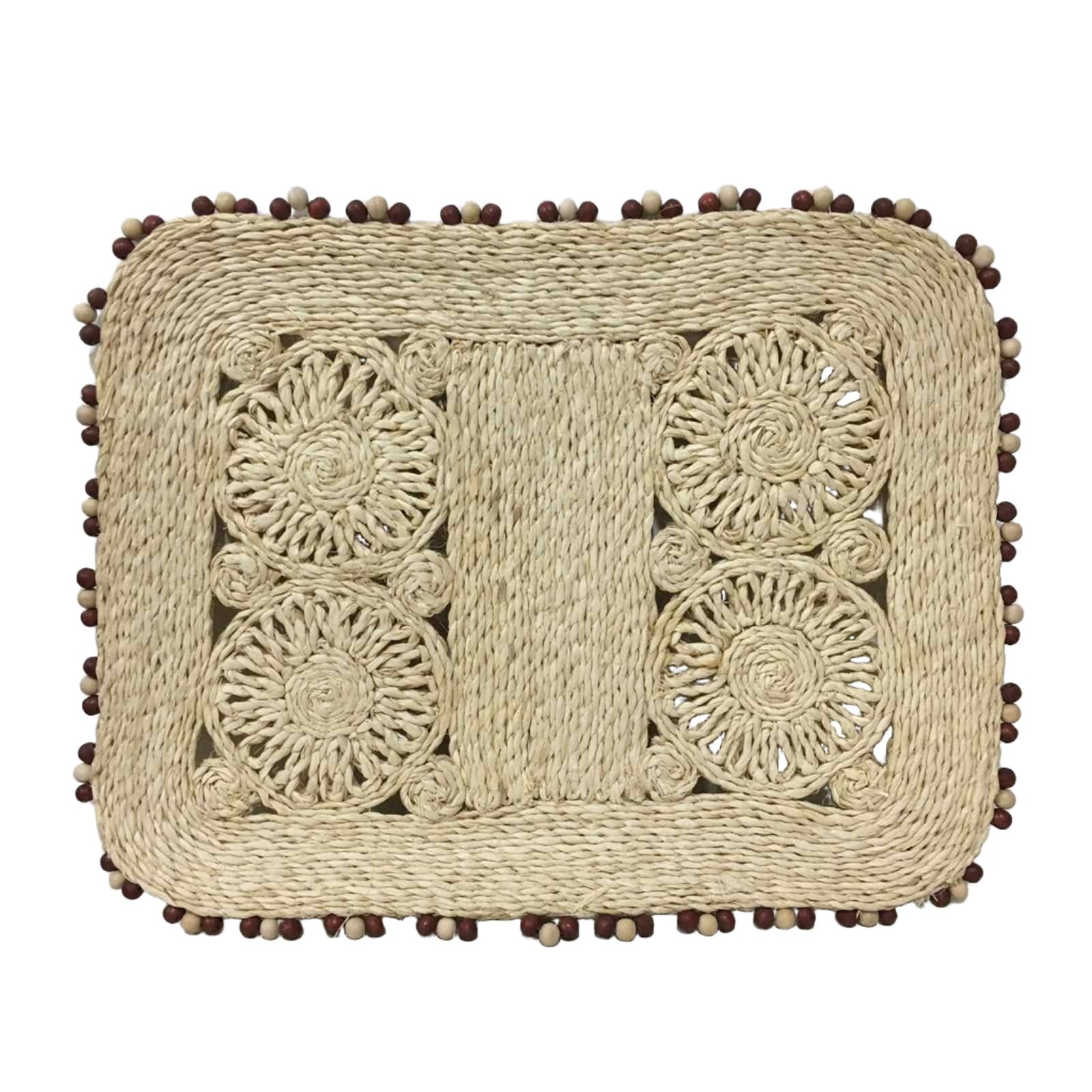 Anna Trivet Plant Mat in Bleach, handcrafted from 100% natural plant fiber, offering versatile, eco-friendly functionality for dining or plant care.