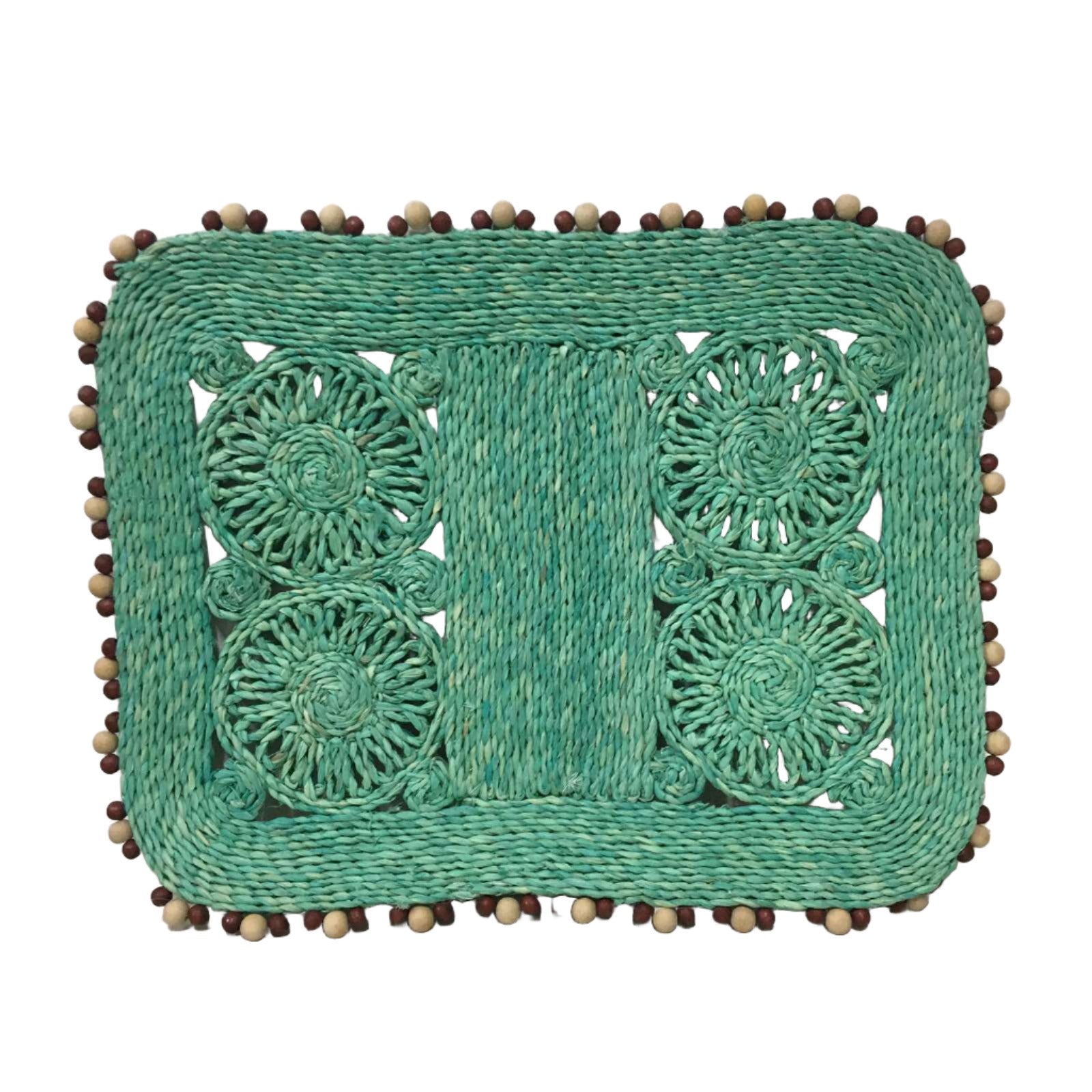 Anna Trivet Plant Mat in Grass Green, handcrafted from 100% natural plant fiber, offering versatile, eco-friendly functionality for dining or plant care.
