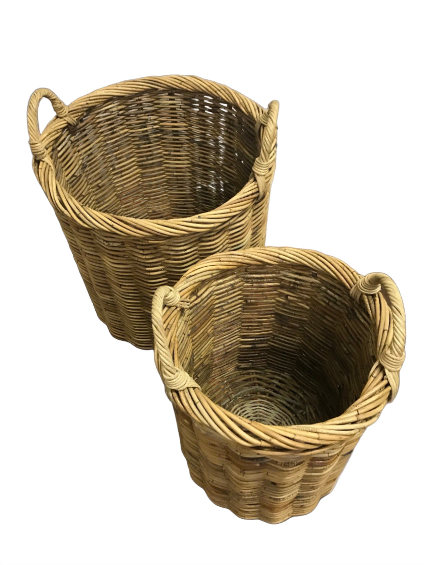 Christine Extra Large Indoor Plant Pots Set of 2, crafted from eco-friendly Arurog vine, perfect for indoor plants like fiddle leaf figs and rubber trees.