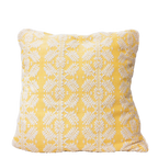Dani Inabel Yellow Snowflake Pillowcase, crafted from traditional handwoven Abel Iloco fabric from the Philippines, featuring intricate geometric patterns inspired by nature, like stars, rivers, flowers, and fruits. This culturally significant pillowcase, woven on a pedal loom by skilled Ilocano artisans, adds heritage and elegance to any living space. Perfect for contemporary homes, it honors the rich storytelling tradition of the Ilocos region.