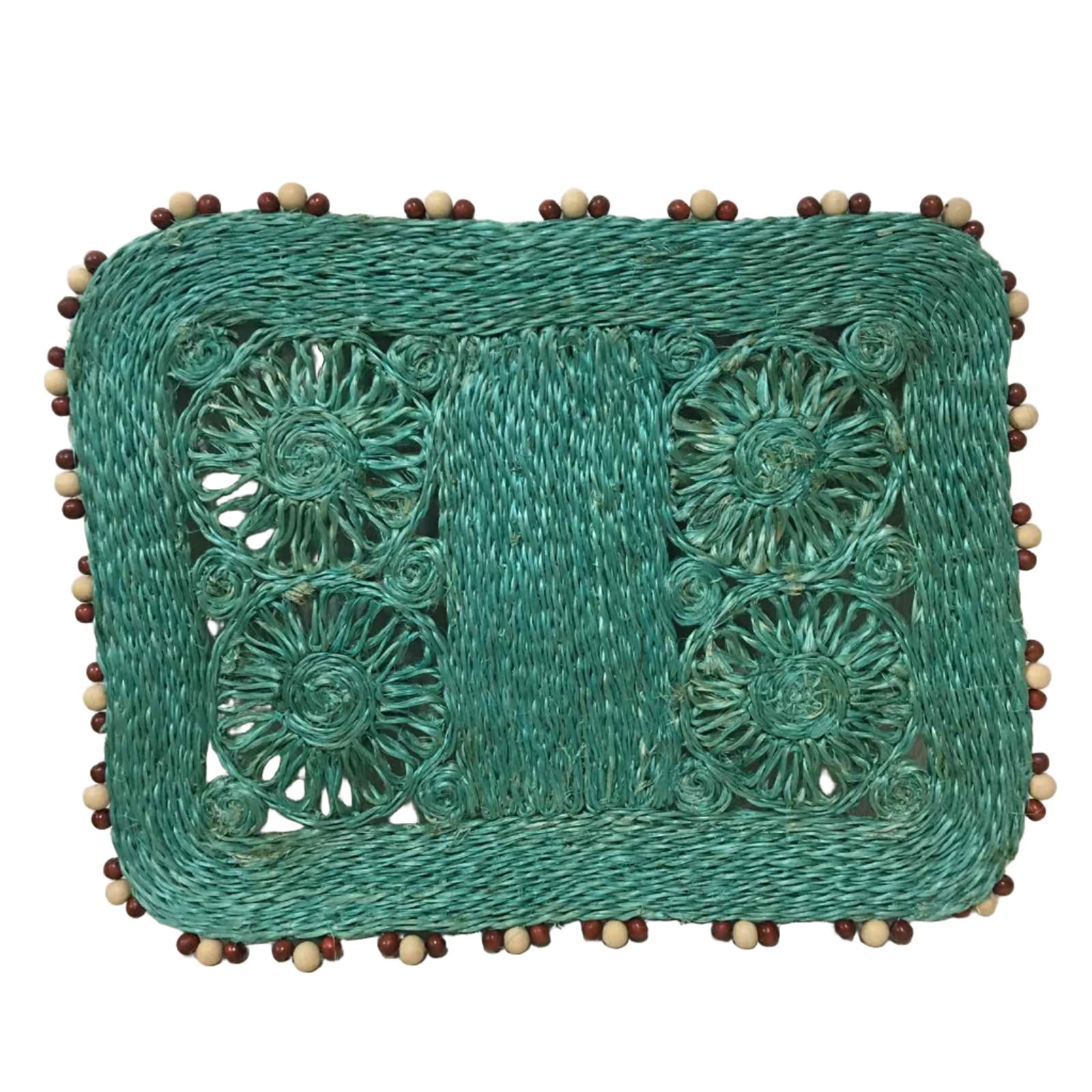 Anna Trivet Plant Mat in Grass Green, handcrafted from 100% natural plant fiber, offering versatile, eco-friendly functionality for dining or plant care.