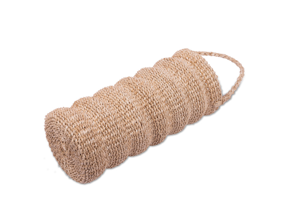 Handcrafted Demi Wine Bottle Carrier made from 100% natural plant fiber, designed to fit standard wine bottles and tall flasks. Eco-friendly wine carrier for gatherings, decor, or gifting, adding charm and sustainability to any setting.