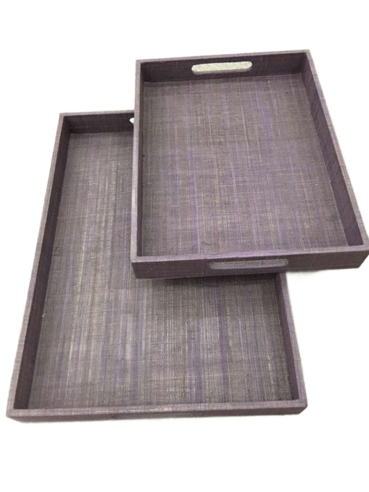 Lesley Simple Serving Trays handcrafted from 100% natural handwoven plant fiber. Elegant and functional, perfect for organizing, serving, or displaying treasures in your home.