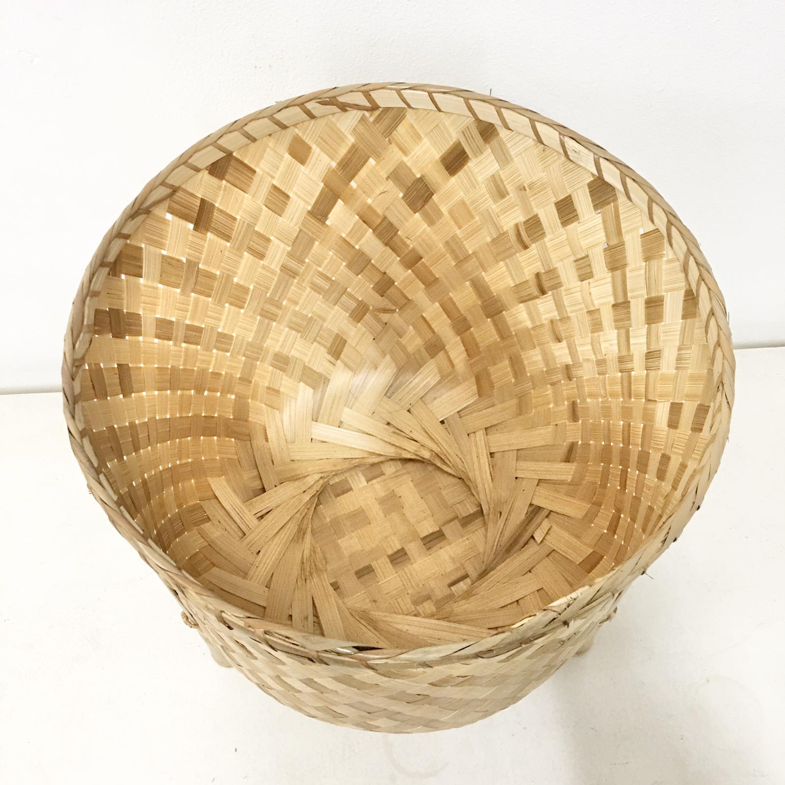 Veronica Bamboo Planter, 12-inch diameter, handcrafted from bamboo, ideal for displaying plants in eco-friendly style.