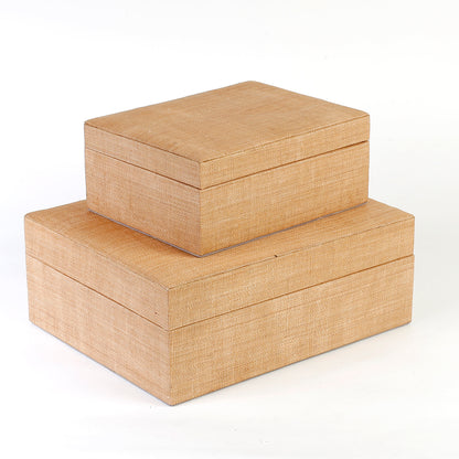 Kaye Simple Storage Boxes, crafted from 100% natural plant fiber with soft faux suede lining. Elegant and eco-friendly storage solutions for decluttering and organizing jewelry, accessories, and everyday essentials.