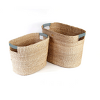 Eco-friendly Ivy Oval Storage Baskets made from 100% natural plant fiber, handwoven for sustainable home organization. Perfect for living room, kitchen, bathroom, and bedroom storage.