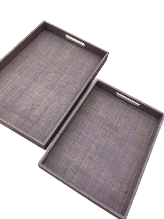 Lesley Simple Serving Trays handcrafted from 100% natural handwoven plant fiber. Elegant and functional, perfect for organizing, serving, or displaying treasures in your home.