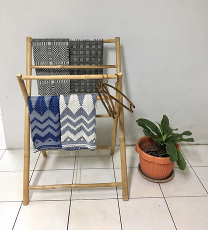 Veronica Bamboo Clothes Rack Dryer made from 100% bamboo, promoting sustainable living with energy-efficient air drying. Ideal for both home use and retail displays, this eco-friendly, space-saving rack adds a natural aesthetic to any space.