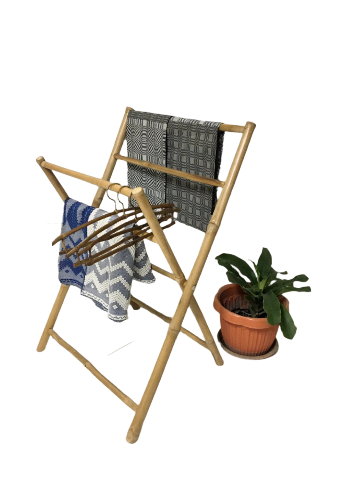 Veronica Bamboo Clothes Rack Dryer made from 100% bamboo, promoting sustainable living with energy-efficient air drying. Ideal for both home use and retail displays, this eco-friendly, space-saving rack adds a natural aesthetic to any space.