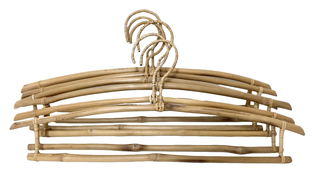 Veronica Bamboo Hangers Set of 6, crafted from sustainable bamboo for eco-friendly closet organization. Stylish and durable, these hangers offer a natural aesthetic while supporting your garments with ease.