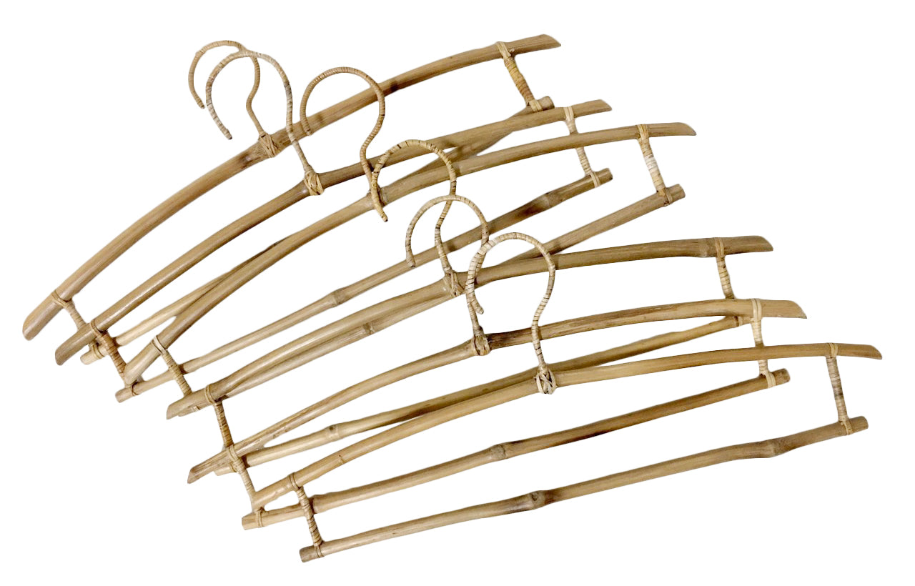Veronica Bamboo Hangers Set of 6, crafted from sustainable bamboo for eco-friendly closet organization. Stylish and durable, these hangers offer a natural aesthetic while supporting your garments with ease.